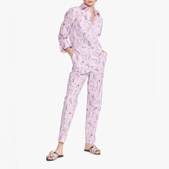 NWT Cynthia Rowley‎ Harley Pink Floral Cotton Jumpsuit Size XL - Picture 1 of 9